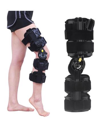 Hinged Knee Brace Knee Immobilizer Knee Braces Adjustable Knee Orthosis Adjustable Hinged Knee Easy to Wear Knee Support Stabilizer Hinged Knee Orthosis Knee Braces Leg and Foot