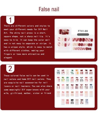 dijiusidy False Nail Perfect Matching Simple to Wear Fingernail Full Coverage Press Type Strong Viscosity Adjustable Paster Type 20 F741 Type 20 F741 - Buy Online on GoSupps.com