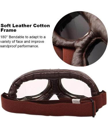Peicees Trapper Aviator Hat and Goggles Set - Camel Hat with Fur Ear Flap and Cooper Frame/Clear Lens - Buy Online on GoSupps.com