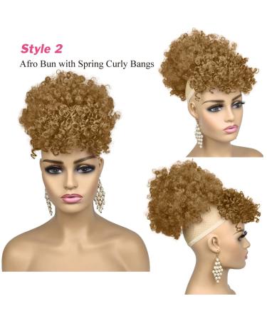 Afro Puff Drawstring Ponytail with Bangs - Kinky Curly Pineapple Hair for Black Women - 3 Piece Set (27#) - Buy Online on GoSupps.com