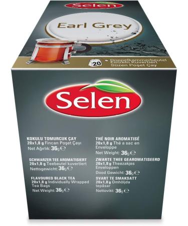 Selen Earl Gray Tea 20 Individually Wrapped Tea Bags - 36g - Buy Online on GoSupps.com