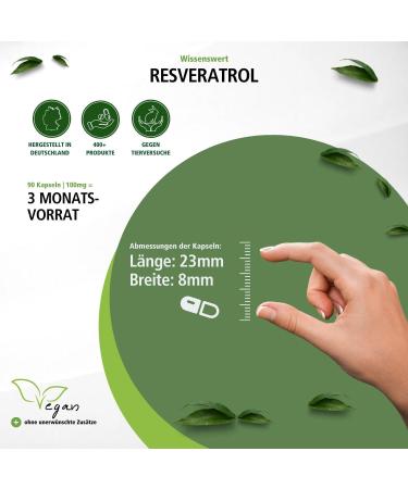 Fairvital Resveratrol 100mg Capsules - Vegan 90 Count with Bioflavonoids Rutin OPC & Quercetin for Optimal Health - Buy Online on GoSupps.com