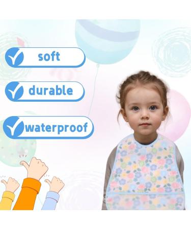 Norinori Waterproof Short Sleeve Baby Bibs - Toddler Feeding Apron with Built-in Bag | 4 Pack (6-48 Months) - Perfect for Boys & Girls - Buy Online on GoSupps.com