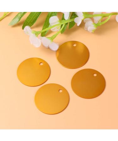 Milists 25 Pack Aluminum Alloy Round Blank Tags for Pets - DIY Dog Traction Rope Accessories - Yellow 5cm (1.4in) - Buy Online on GoSupps.com