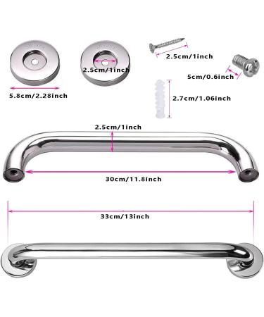 Harrianna 2 Pack Shower Grab Bar Chrome Stainless Steel Bathroom Grab Bar Shower Handle Bath Handle Grab Bars Senior for Bathroom - Handicap Elderly Injury Senior Assist Bath Handle(12 Inch) 12inch - Buy Online on GoSupps.com