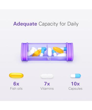 Barhon Large Weekly Pill Organizer - 7 Day AM PM Travel Pill Box for Vitamins & Supplements (Black - Buy Online on GoSupps.com