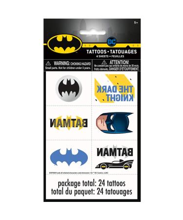 Batman Temporary Tattoos | Assorted Designs | 24 Pcs