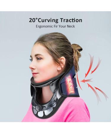 SSDDDLZEQ Neck Support | Adjustable Cervical Spine Traction Device with Airbag | 360 Neck Protection | Height Adjustable | Blue Color - Buy Online on GoSupps.com
