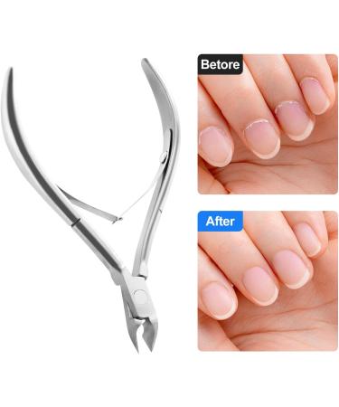 Velodios Cuticle Trimmer and Cuticle Cutter Extremely Sharp Cuticle Nippers Professional Stainless Steel Cuticle Remover Perfect Nail Care Tool for Home/Spa/Salon Manicures - Silver - Buy Online on GoSupps.com