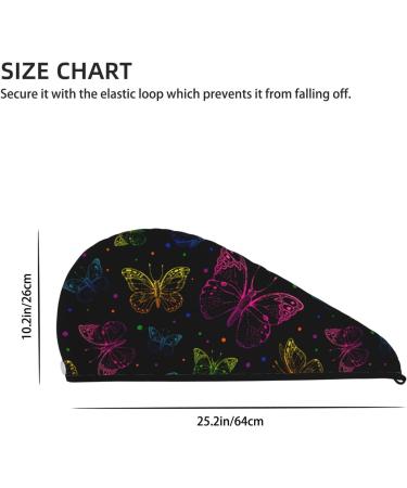 Hair Towel Wrap with Button - Quick Drying Towel Turban for Women | Butterfly Design - Buy Online on GoSupps.com