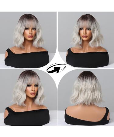 Testar Short Bob Wig with Air Bangs - Gray Synthetic Cosplay Wig for Women | Daily Wear Colorful Styles - Buy Online on GoSupps.com