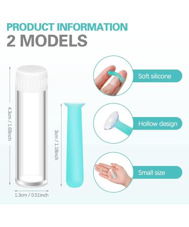 Fiada 2 Pieces Silicone Contact Lens Inserter Hard and Soft Contact Lens Inserter Remover Daily Contact Lens Suction Holder Plunger with Storage Case for Home Travel (Green) - Buy Online on GoSupps.com