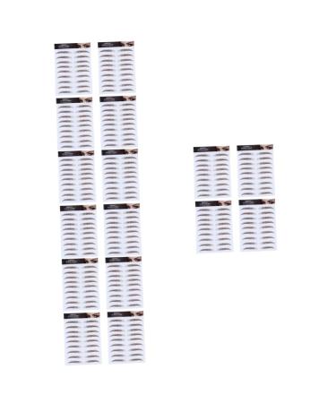 FRCOLOR 16 Pcs Eyebrow Stickers Waterproof Makeup False Eyebrows Dark Brown Imitation Eyebrow 4d Shaping