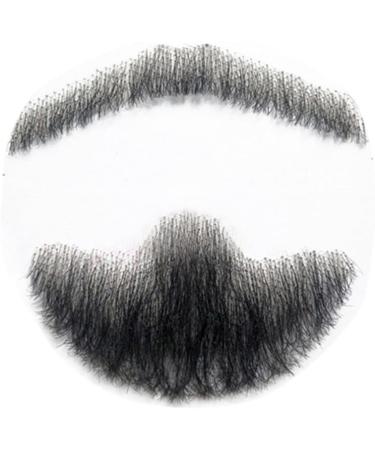 Remeehi Men's Goatee Beard - Realistic Human Hair Hand-Made Fake Facial Mustache Costume in Black - Buy Online on GoSupps.com