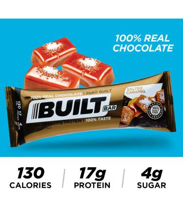 Built Bar 18 Pack - Salted Caramel Protein & Energy Bars | Gluten Free, High in Whey Protein, No Preservatives - Buy Online on GoSupps.com