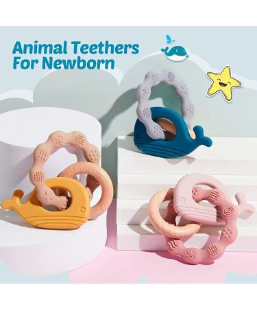 Buy Blue Whale Silicone Bite Ring Toy | BPA-Free Baby Teething Aid | Soft & Safe for Infants | International Shipping Available - Buy Online on GoSupps.com