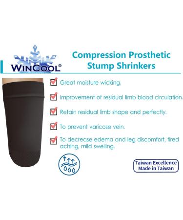 Buy WinCool Stump Shrinkers - Above Knee Compression Socks for Amputees 35cm Cooling Yarn Moisture Wicking Daily Use M Black - International Shipping Available - Buy Online on GoSupps.com