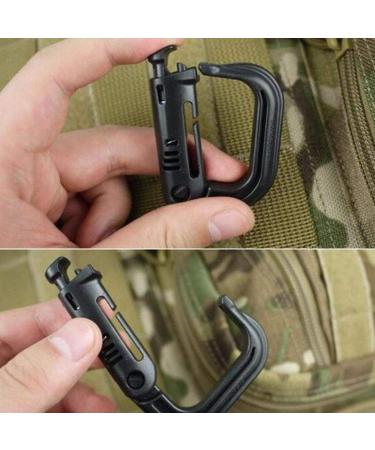 Tactical D-Ring Grimlock Carabiners for Molle Gear - Lightweight and Strong Fast Latch System - Ideal for Military Vest and Patrol Bags - 10 Pack - Buy Online on GoSupps.com