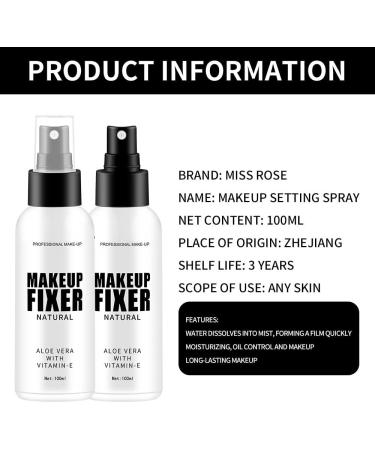 24h Matte Makeup Setting Spray Mist - Finishing Spray Long-lasting Face Mist Fijador de Maquillaje en Spray Oil Control Hydrating professional Sellador de Maquillaje en Spray 100ml (2pcs) - Buy Online on GoSupps.com
