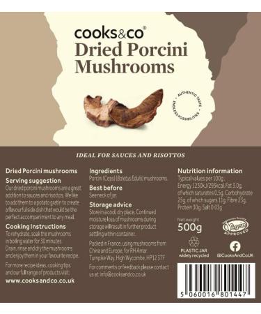 Cooks & Co Dried Porcini Mushrooms 500g - Premium Quality - Buy Online on GoSupps.com