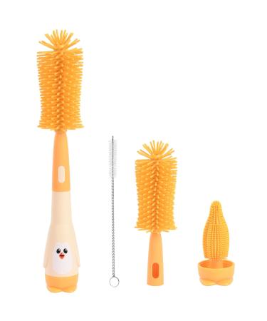 Vicloon Baby Bottle Brush 2 in 1 Bottle and Teat Cleaning Brush Silicone Bottle Cleaner Brush for Cleaning Water Bottles Baby Bottles Glass Cup Thermoses Yellow Yellow-penguin - Buy Online on GoSupps.com