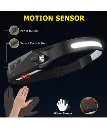 Rechargeable Headlamp 3-Pack with Wide Beam and Motion Sensor | LED Headlamp Flashlight with 5 Modes | Bright Headlights for Camping and Outdoor Activities - Buy Online on GoSupps.com