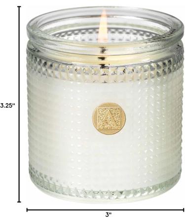 Buy White Amaryllis & Rosemary Textured Glass Candle - International Shipping Available | Elegant Home Decor - Buy Online on GoSupps.com