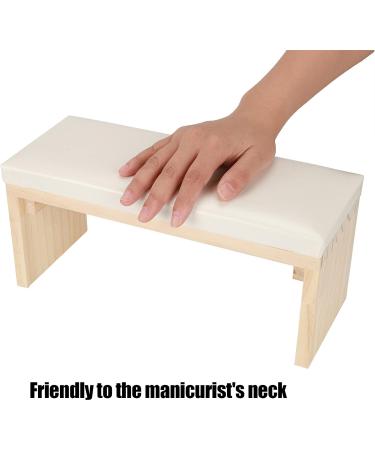 Nail Arm Rest Wooden Manicure Pillow Stand Nail Art Hand Pillow Mat Soft Comfortable PU Leather Wooden Stand Arm Rest Cushion for Nail Salon (White) - Buy Online on GoSupps.com