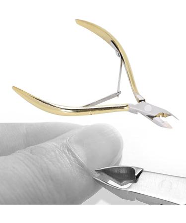 Nail Cuticle Nippers with Stainless Steel Blade Dead Skin Scissors Pliers for Pedicure Manicure Easy to Use Compact & Portable Size (Gold) - Buy Online on GoSupps.com