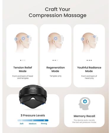 RENPHO Eyeris Masc Head & Eye Massager Migraine Relief Headache Massager for Forehead FSA Eligible HSA Heated Mask Massager Scalp Stress Relax - BLACK - Buy Online on GoSupps.com