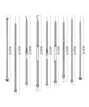 9 in 1 Pimple Popper Tool Kit - Blackhead Remover & Comedones Extractor for Face & Nose | Includes PU Bag | International Shipping - Buy Online on GoSupps.com