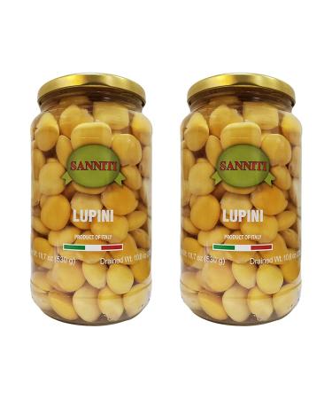 Sanniti Italian Lupini Beans Jar, 18.7 oz (Pack of 2) 1.17 Pound (Pack of 2)