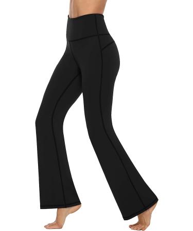 AFITNE Women's High Waist Bootcut Yoga Pants with Pockets - Tummy Control, 4 Way Stretch, Size 3XL, Black - Buy Online on GoSupps.com