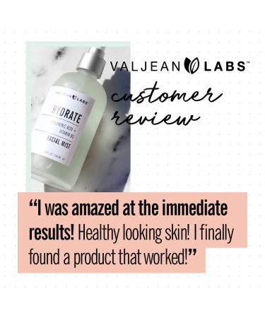 Valjean Labs Hydrating Face Mist with Hyaluronic Acid and Vitamin B5 - 4 fl oz, Paraben Free, Cruelty Free - Made in USA - Buy Online on GoSupps.com