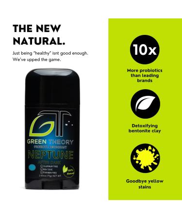 Green Theory Neptune Probiotic Natural Deodorant for Men - Aluminum-Free Non-Toxic Solid Stick 2.65 oz - International Shipping Available - Buy Online on GoSupps.com