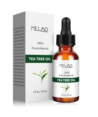 100% Pure & Natural Tea Tree Oil for Face Hair Skin Acne Scalp Foot and Toenails - 1 Floz-Balanced Skin w/Centella Asiatica