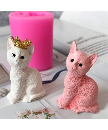 2Pcs Mini 3D Kitten Candle Molds - Silicone Chocolate Candy Fondant Mold for Cake Decorating - Resin Epoxy Casting Clay Mould - Buy Online on GoSupps.com