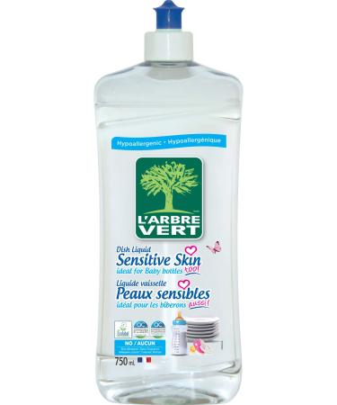 L Arbre Vert Hypoallergenic Dish Wash Liquid Soap - Eco Friendly with Plant Based Ingredients for Sensitive Skin Unscented