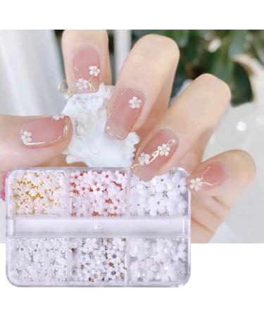 Shop 3D Acrylic Flower Nail Charms - Micro Nail Art Pearls & Rhinestones for DIY Manicure Design - Buy Online on GoSupps.com
