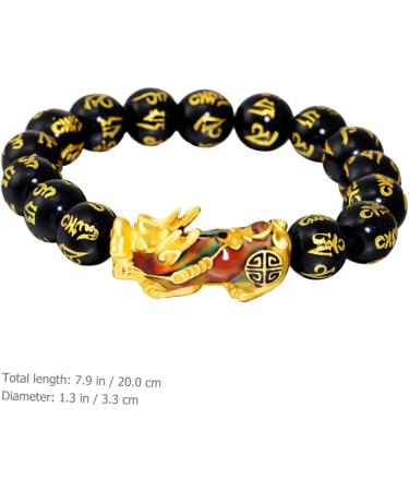CALLARON 2pcs Bracelet Buddha Bracelets Blue Bracelet Dragon Bracelet Pi Yao Bracelet Feng Shui Bracelet Pulseras De Proteccion y Buena Suerte Men's Gifts Charm Amulet Alloy Male 21x3CMx4pcs As Shownx4pcs - Buy Online on GoSupps.com