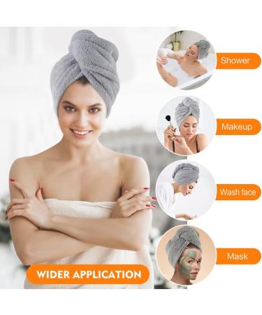 Kinhwa Bamboo Microfiber Hair Turban Towel - Quick Drying Super Absorbent Soft 3-Pack (Gray Waffle Stripes) - Perfect for All Hair Types - 25x65cm - Buy Online on GoSupps.com