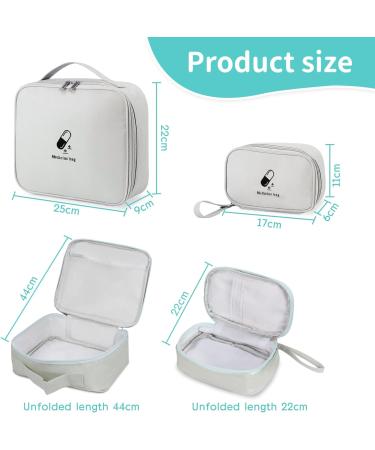 Junundjing 2-Piece Medication Bag Set | Large & Small Travel Pharmacy Bag | Waterproof First Aid Kit | Ideal for Outdoor Adventures - Buy Online on GoSupps.com