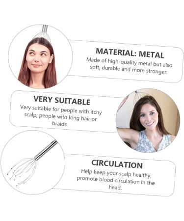 Plafope Massage Claw Tool - Scalp Massager for Head Relief | 28x7x7cm Silver - Buy Online on GoSupps.com