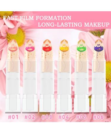 BINGBRUSH 6 Pcs Color Changing Lipstick - Long Lasting Crystal Flower Lip Balm & Tint | Magic Moisturizer Matte Makeup - Buy Online on GoSupps.com