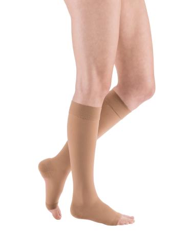 medi Duomed basic knee socks without lace unisex | Short | Compression stockings CCL2 for women and men | Caramel | Size VI