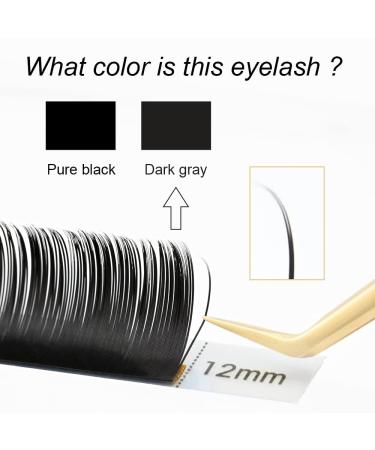 NAGARAKU Flat Ellipse Eyelash Extensions 0.15 D Curl | Natural Grey Black Faux Mink Individual Lashes 8-15mm Mix | Super Soft Split Tips - Buy Online on GoSupps.com