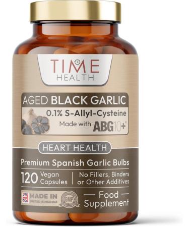 Organic Black Garlic Extract (Fermented) - 120 x 320mg Capsules - Clinically Proven Brand ABG10+ - Patented Formula - Standardised S-Alyll-Cysteine (SAC) - Vegan - UK Made - Zero Additives - Buy Online on GoSupps.com
