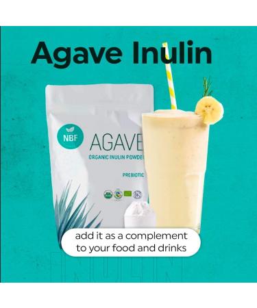 NBF NATURA BIO FOODS - Organic Agave Inulin Powder | Prebiotic Fiber Supplement | Gut Support | No Flavor or Aftertaste | Vegan & Keto Friendly | 16 Oz, 1 Pound (Pack of 1) - Buy Online on GoSupps.com