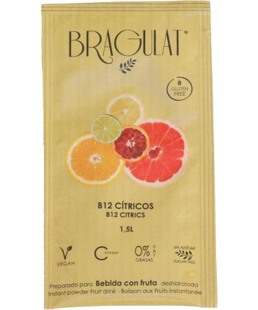  BRAGULAT BRAGULAT | Drink with B12 and Citrus | Instant Powdered Drinks and Refreshments | Sugar-Free and with Vitamin C and B12 | Lemon Orange and Lime Flavored Water | 15 - Buy Online on GoSupps.com