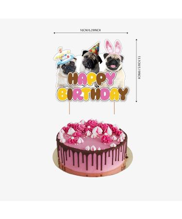 25 Pcs Pug Cake Topper Cupcake Toppers Pug Dog Cake Decorations for Pug Party Decorations Pug Birthday Party Supplies - Buy Online on GoSupps.com